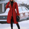 Lapel Double-breasted Trench Coat With Belt Winter Fashion Solid Color Long Jacket Outwear Women Clothing - Image 8