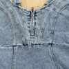 New U-neck Suspender Denim Dress Summer Casual Tight Slim Fit Dresses With Slit Design Womens Clothing - Image 5
